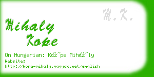 mihaly kope business card